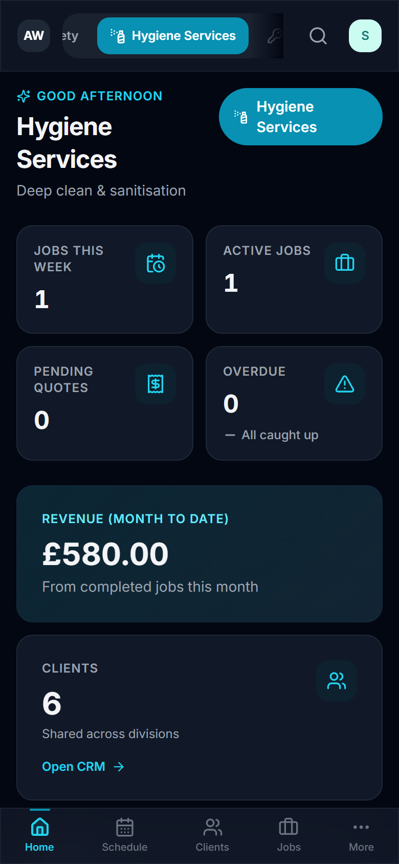 Mobile preview (dark)