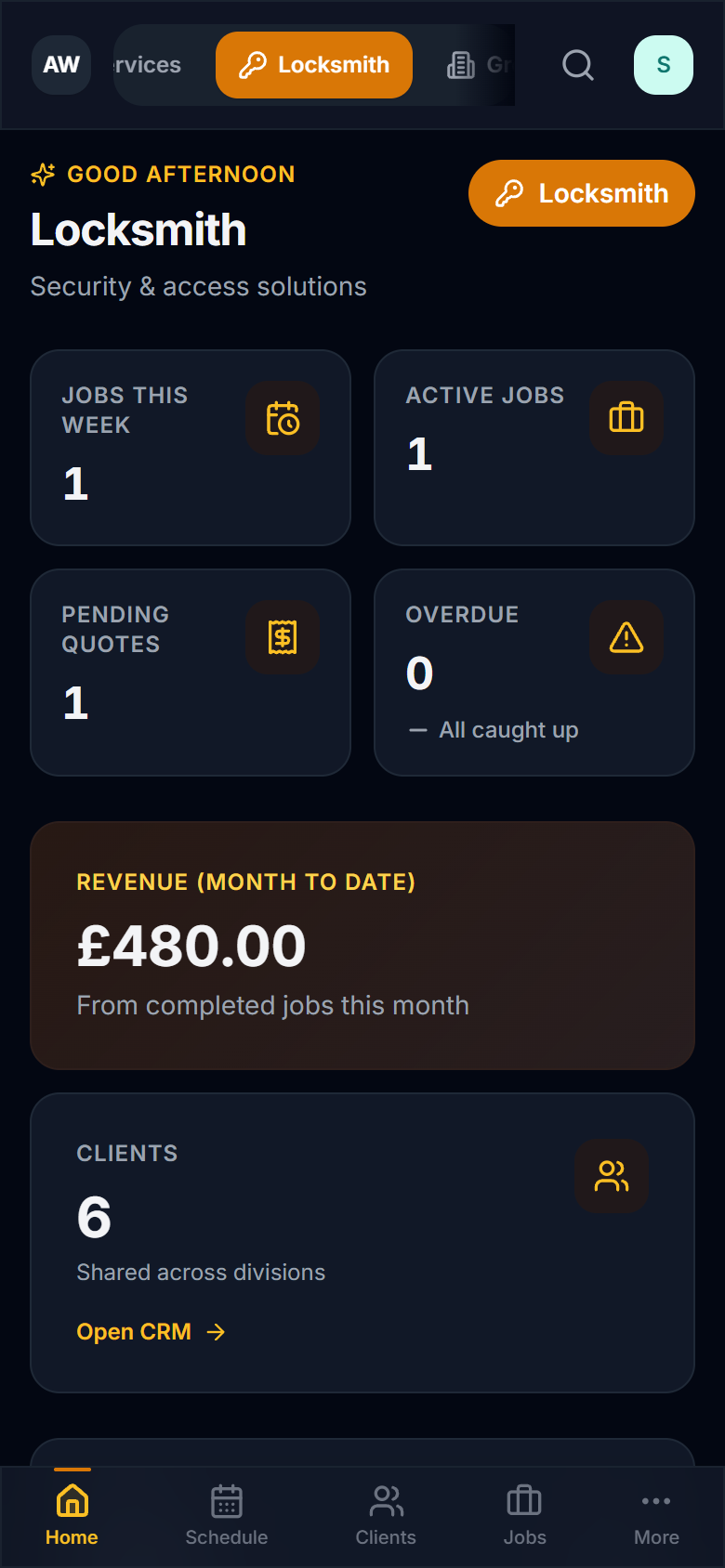 Mobile preview (dark)