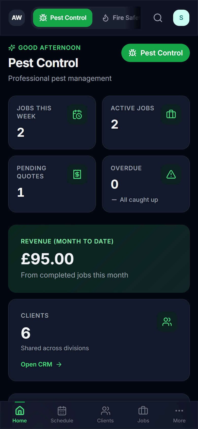 Mobile preview (dark)